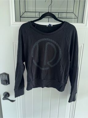 True Religion Black Crewneck Sweatshirt with Logo